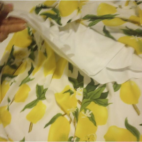 Lemon print faux wrap dress with spaghetti strap - Picture 8 of 8